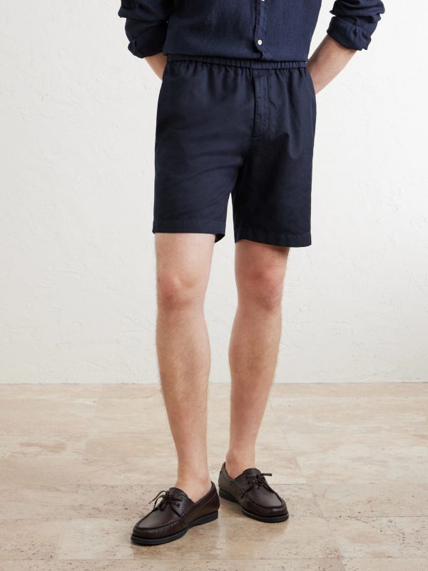 Straight-Leg Stretch Cotton and Linen-Blend Shorts - FR Straight-Leg Stretch Cotton and Linen-Blend Shorts - FR