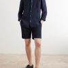Straight-Leg Stretch Cotton and Linen-Blend Shorts - OU Straight-Leg Stretch Cotton and Linen-Blend Shorts - OU