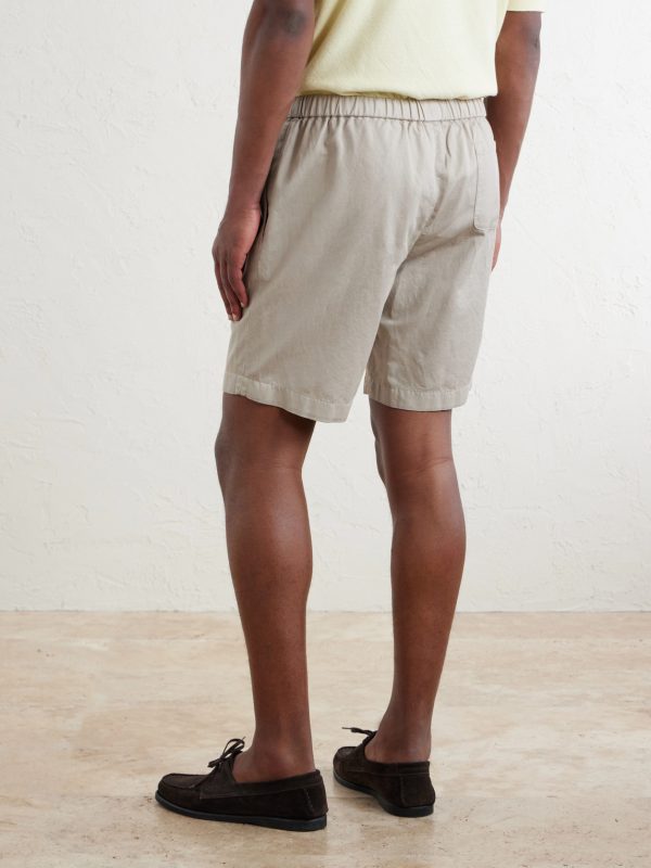 Straight-Leg Cotton-Blend Twill Shorts - BK