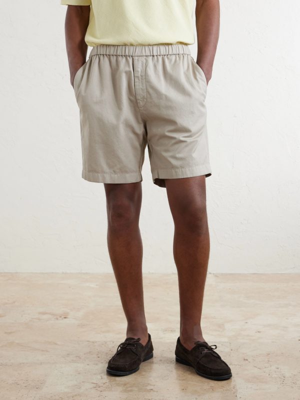 Straight-Leg Cotton-Blend Twill Shorts - FR