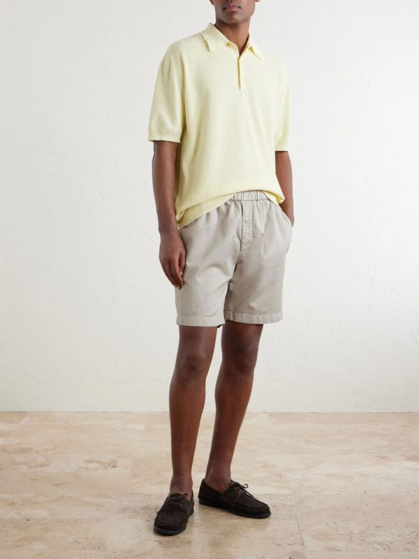 Straight-Leg Cotton-Blend Twill Shorts - OU