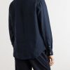 Grandad-Collar Linen Shirt - BK