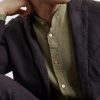 Grandad-Collar Linen Shirt - CU Grandad-Collar Linen Shirt - CU