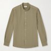 Grandad-Collar Linen Shirt Grandad-Collar Linen Shirt