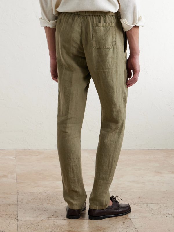 Tapered Linen Trousers - BK Tapered Linen Trousers - BK