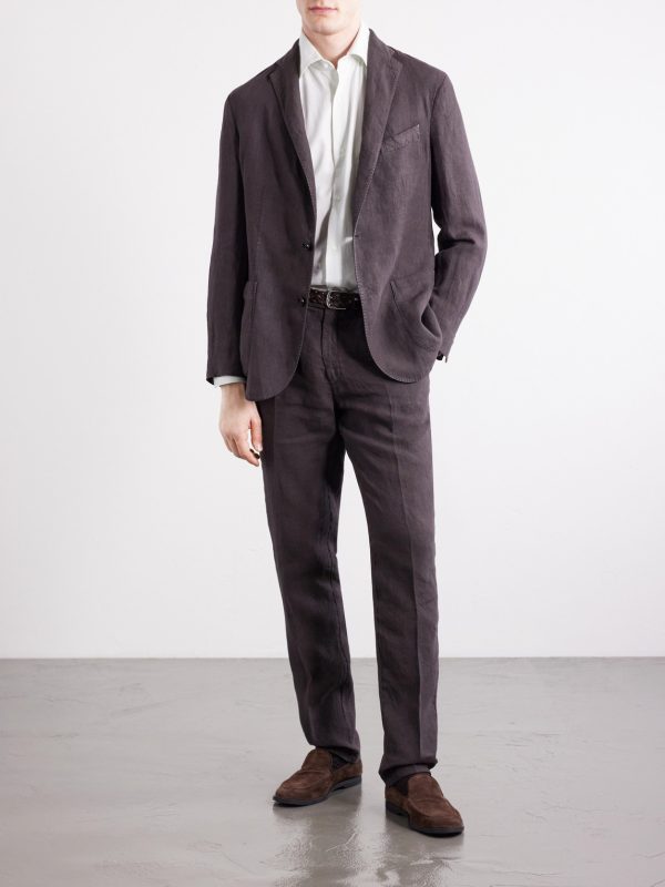 Straight-Leg Linen Suit Trousers - OU Straight-Leg Linen Suit Trousers - OU