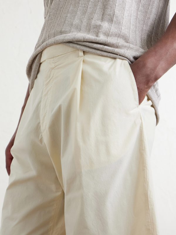 Straight-Leg Pleated Cotton-Blend Poplin Shorts - CU Straight-Leg Pleated Cotton-Blend Poplin Shorts - CU