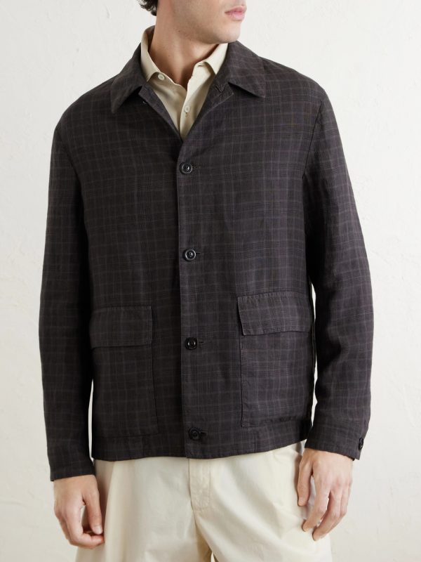 Checked Linen Overshirt - FR Checked Linen Overshirt - FR