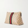 GG Supreme-Jacquard Webbing-Trimmed Canvas Pouch - BK