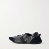 Flex Suede-Trimmed Leather Sneakers - BK Flex Suede-Trimmed Leather Sneakers - BK