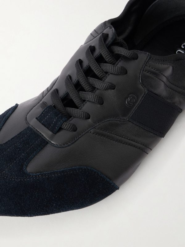 Flex Suede-Trimmed Leather Sneakers - CU Flex Suede-Trimmed Leather Sneakers - CU