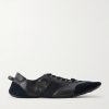 Flex Suede-Trimmed Leather Sneakers Flex Suede-Trimmed Leather Sneakers