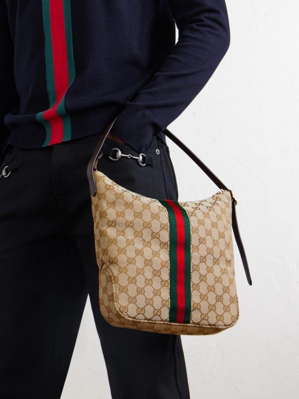 Lunetta Webbing and Leather-Trimmed Monogrammed Canvas Shoulder Bag - FR Lunetta Webbing and Leather-Trimmed Monogrammed Canvas Shoulder Bag - FR