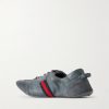 Flex Suede-Trimmed Leather Sneakers - BK Flex Suede-Trimmed Leather Sneakers - BK