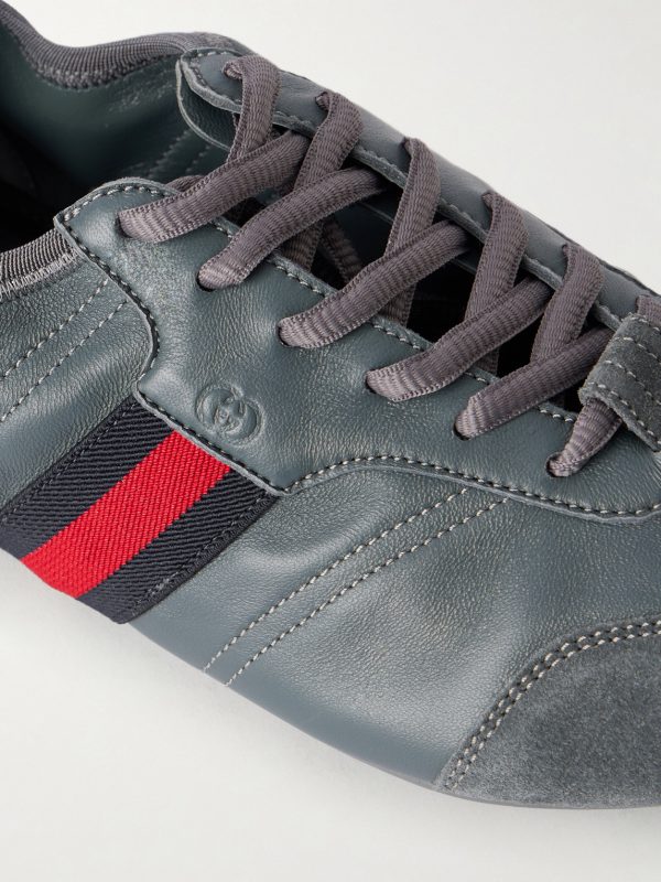 Flex Suede-Trimmed Leather Sneakers - CU Flex Suede-Trimmed Leather Sneakers - CU