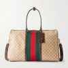 Webbing and Leather-Trimmed Monogrammed Canvas Tote Bag Webbing and Leather-Trimmed Monogrammed Canvas Tote Bag