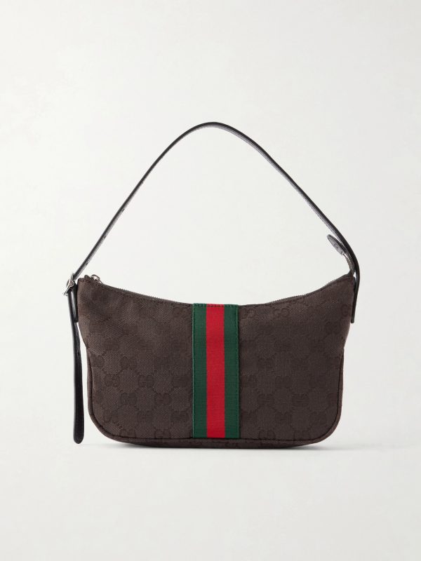 Lunetta GG Sumpreme-Jacquard Webbing-Trimmed Canvas Tote Bag Lunetta GG Sumpreme-Jacquard Webbing-Trimmed Canvas Tote Bag