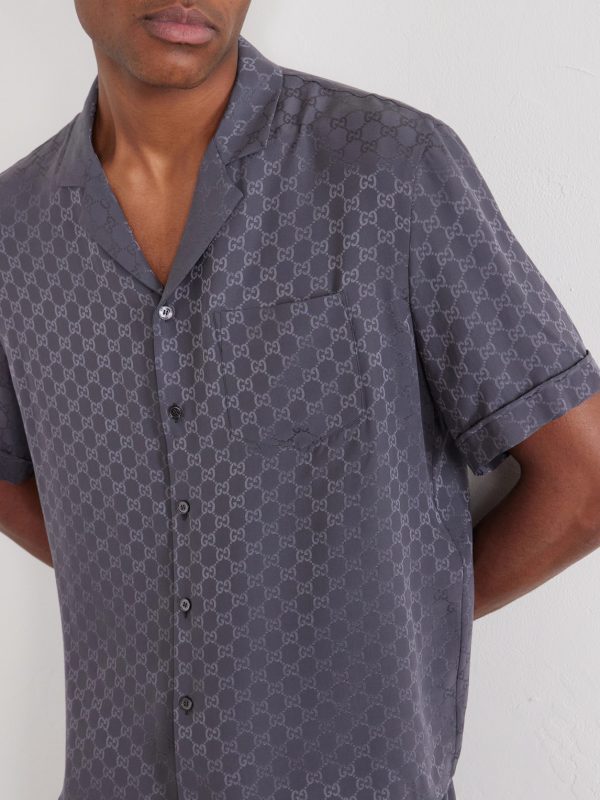 Bowling GG Supreme Jacquard Silk-Twill Shirt - CU Bowling GG Supreme Jacquard Silk-Twill Shirt - CU