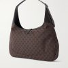 Jackie 1961 GG Supreme-Jacquard Leather-Trimmed Canvas Tote Bag - BK Jackie 1961 GG Supreme-Jacquard Leather-Trimmed Canvas Tote Bag - BK