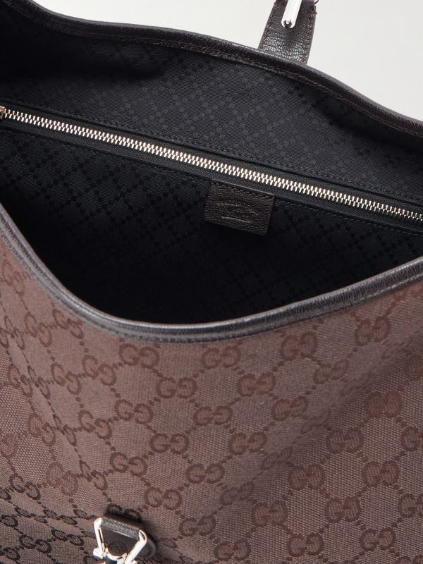 Jackie 1961 GG Supreme-Jacquard Leather-Trimmed Canvas Tote Bag - E1 Jackie 1961 GG Supreme-Jacquard Leather-Trimmed Canvas Tote Bag - E1