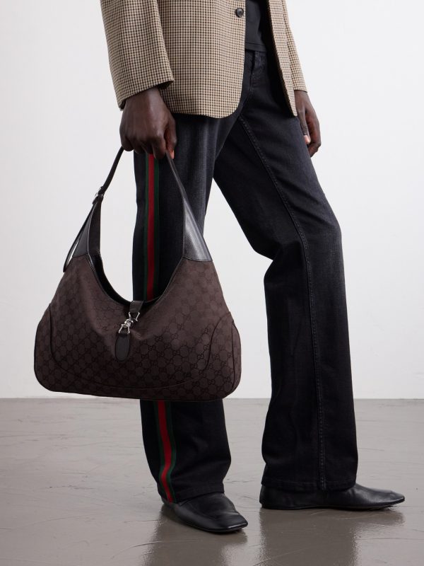 Jackie 1961 GG Supreme-Jacquard Leather-Trimmed Canvas Tote Bag - E2 Jackie 1961 GG Supreme-Jacquard Leather-Trimmed Canvas Tote Bag - E2