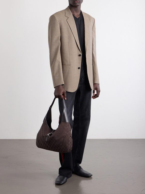 Jackie 1961 GG Supreme-Jacquard Leather-Trimmed Canvas Tote Bag - FR Jackie 1961 GG Supreme-Jacquard Leather-Trimmed Canvas Tote Bag - FR