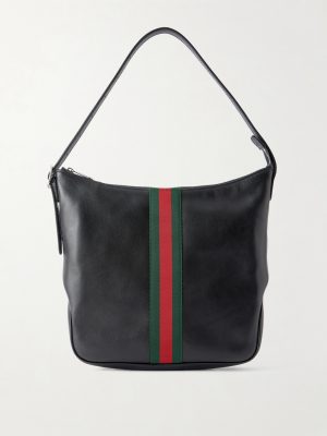 Lunetta Webbing-Trimmed Leather Tote Bag Lunetta Webbing-Trimmed Leather Tote Bag