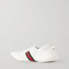 Flex Web Stripe-Detail Suede-Trimmed Leather Sneakers - BK Flex Web Stripe-Detail Suede-Trimmed Leather Sneakers - BK