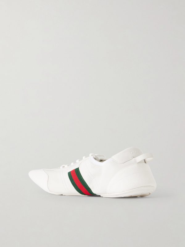 Flex Web Stripe-Detail Suede-Trimmed Leather Sneakers - BK Flex Web Stripe-Detail Suede-Trimmed Leather Sneakers - BK