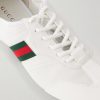 Flex Web Stripe-Detail Suede-Trimmed Leather Sneakers - CU Flex Web Stripe-Detail Suede-Trimmed Leather Sneakers - CU