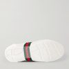 Flex Web Stripe-Detail Suede-Trimmed Leather Sneakers - E1 Flex Web Stripe-Detail Suede-Trimmed Leather Sneakers - E1