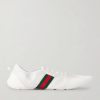 Flex Web Stripe-Detail Suede-Trimmed Leather Sneakers Flex Web Stripe-Detail Suede-Trimmed Leather Sneakers