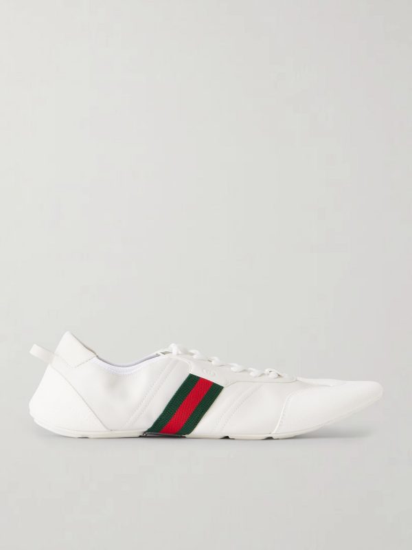 Flex Web Stripe-Detail Suede-Trimmed Leather Sneakers Flex Web Stripe-Detail Suede-Trimmed Leather Sneakers