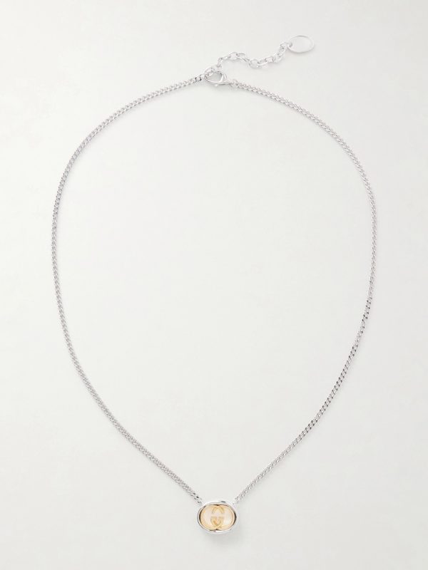 Interlocking G Silver and Gold-Tone Necklace - CU Interlocking G Silver and Gold-Tone Necklace - CU