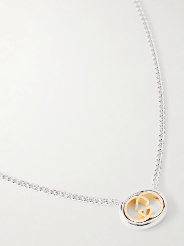 Interlocking G Silver and Gold-Tone Necklace Interlocking G Silver and Gold-Tone Necklace