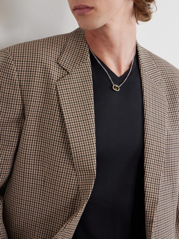 Interlocking G Silver and Gold-Tone Necklace - OU Interlocking G Silver and Gold-Tone Necklace - OU