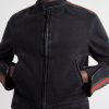 Webbing-Trimmed Denim Biker Jacket - CU Webbing-Trimmed Denim Biker Jacket - CU