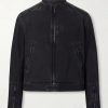 Webbing-Trimmed Denim Biker Jacket Webbing-Trimmed Denim Biker Jacket