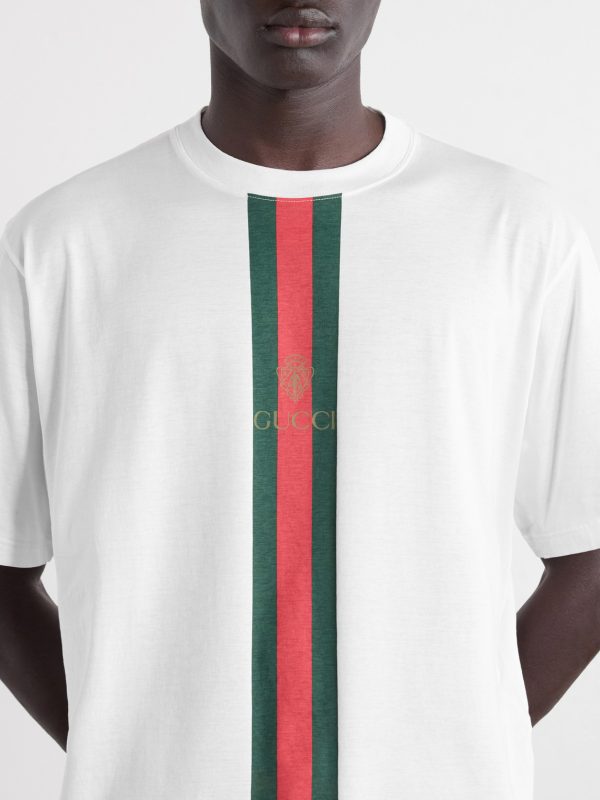 Logo-Print Striped Cotton-Jersey T-Shirt - CU Logo-Print Striped Cotton-Jersey T-Shirt - CU