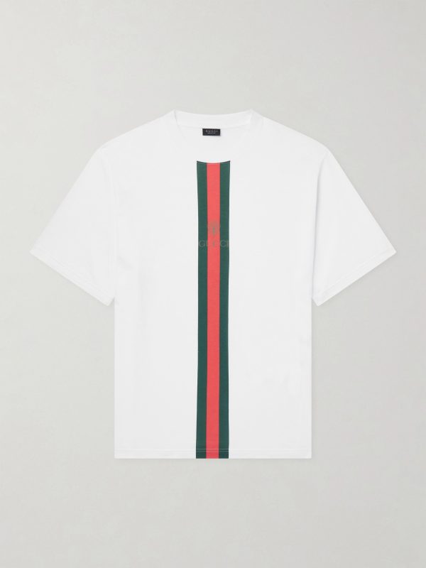 Logo-Print Striped Cotton-Jersey T-Shirt Logo-Print Striped Cotton-Jersey T-Shirt