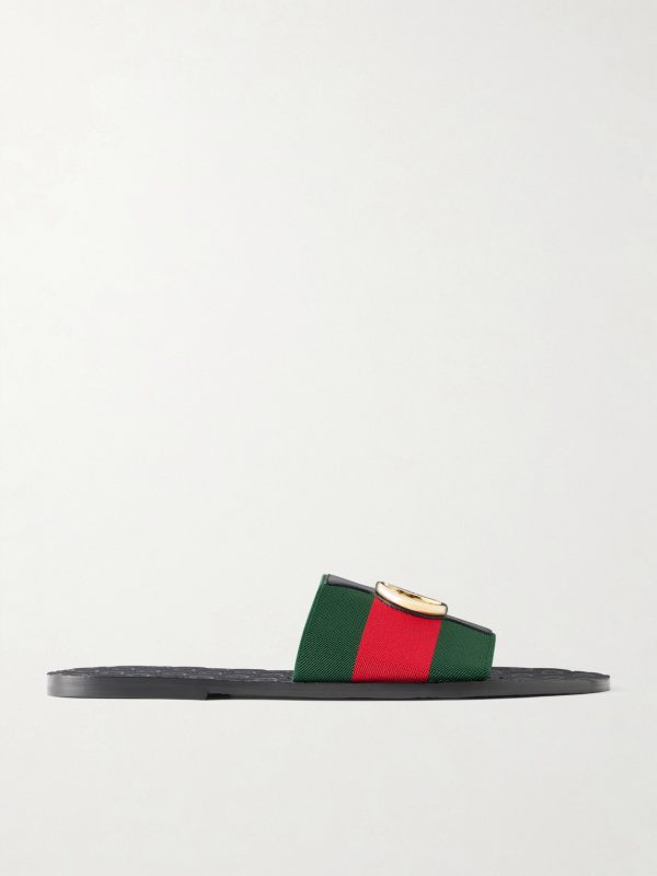 Riviera Appliquéd Striped Webbing Sandals Riviera Appliquéd Striped Webbing Sandals