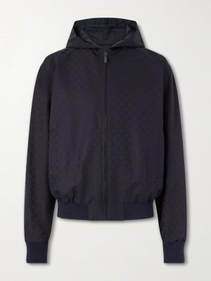 Logo-Jacquard Cotton-Canvas Hooded Jacket