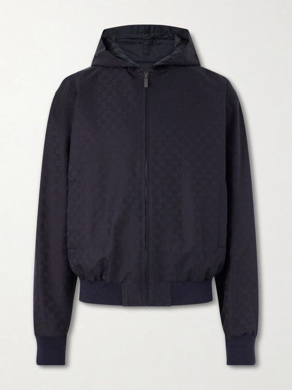 Logo-Jacquard Cotton-Canvas Hooded Jacket Logo-Jacquard Cotton-Canvas Hooded Jacket