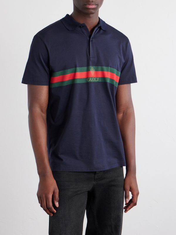Logo-Print Cotton-Jersey Polo Shirt - FR