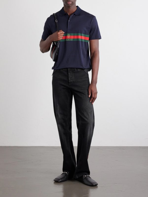 Logo-Print Cotton-Jersey Polo Shirt - OU
