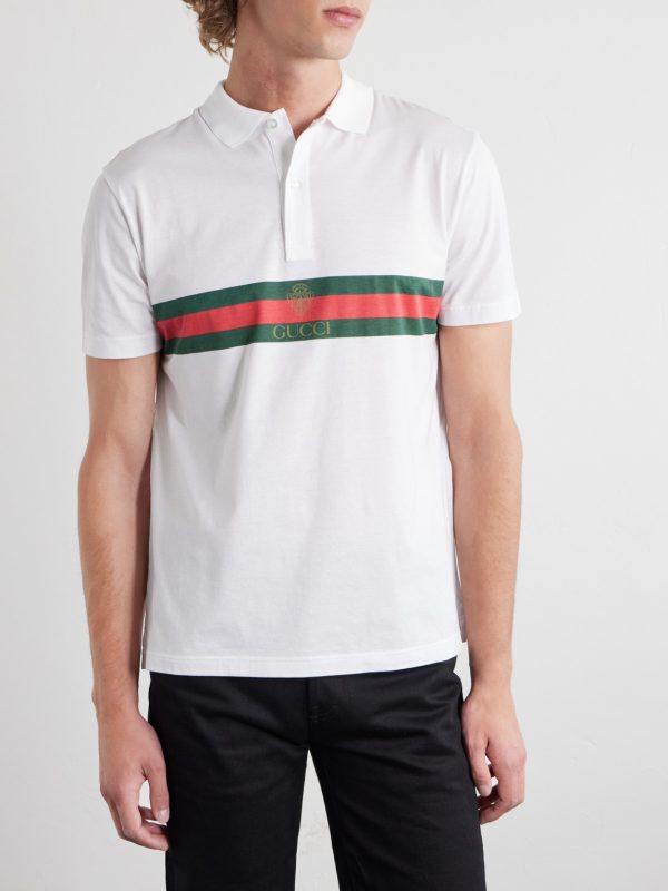 Logo-Print Cotton-Jersey Polo Shirt - FR