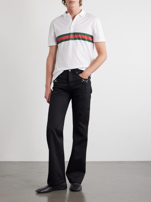 Logo-Print Cotton-Jersey Polo Shirt - OU
