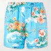 Straight-Leg Floral-Print Silk-Twill Shorts