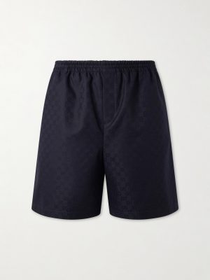 Straight-Leg Logo-Print Cotton-Faille Shorts Straight-Leg Logo-Print Cotton-Faille Shorts