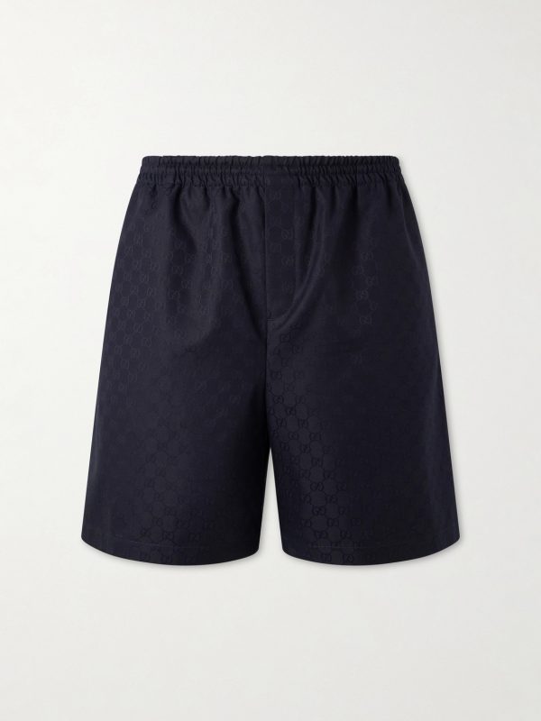 Straight-Leg Logo-Print Cotton-Faille Shorts Straight-Leg Logo-Print Cotton-Faille Shorts